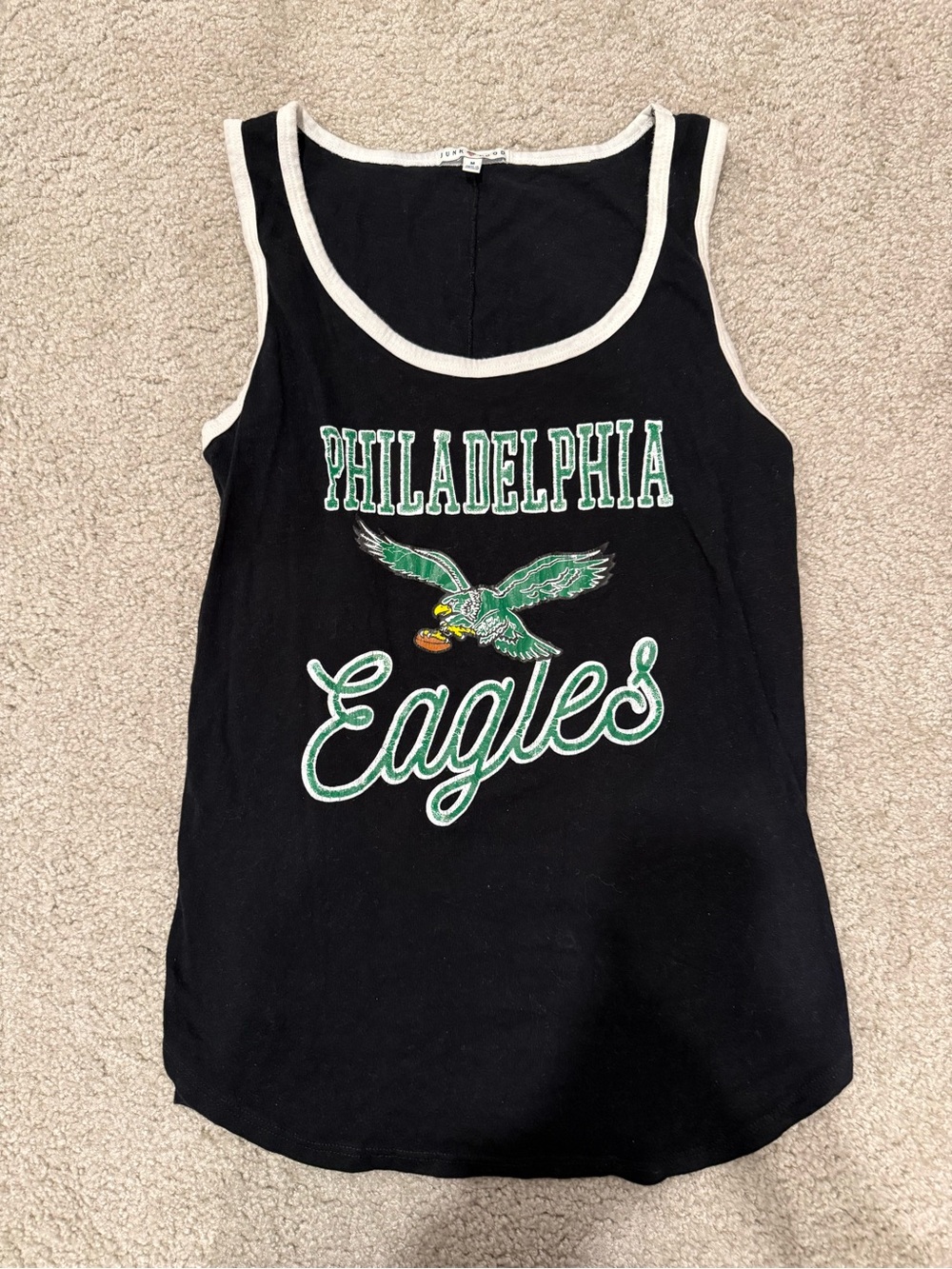 Philadelphia Eagles junkfood Black Tank Top with White Trim size medium